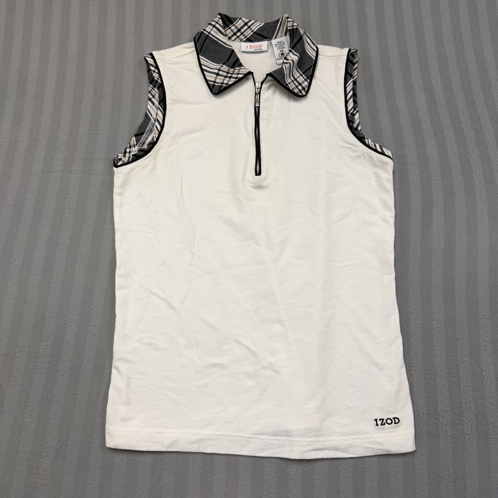 Izod XFG Women's Sleeveless Golf Shirt Size‎ XS Black White Pickleball Tennis